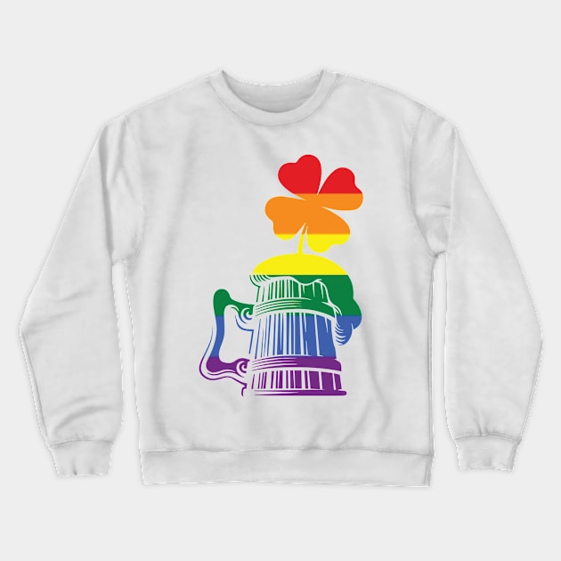 LGBTQ Clover St. Patrick's Day Beer Mug Design Crewneck Sweatshirt by SiGo